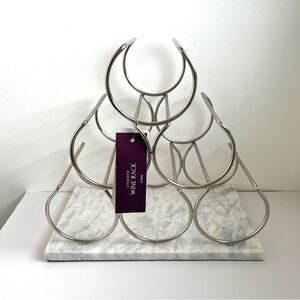 Brand New Countertop 6 Bottle Wine Rack with a Marble Base